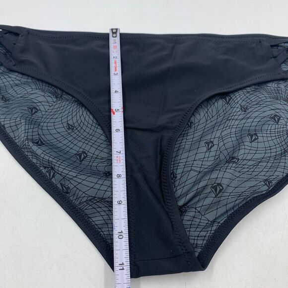 Volcom Womens 14W Swimsuit Swim Surf Bikini Bottom Simply Solid Full Black NEW - Picture 7 of 8